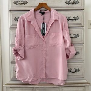 Pink Chambray Button Shirt